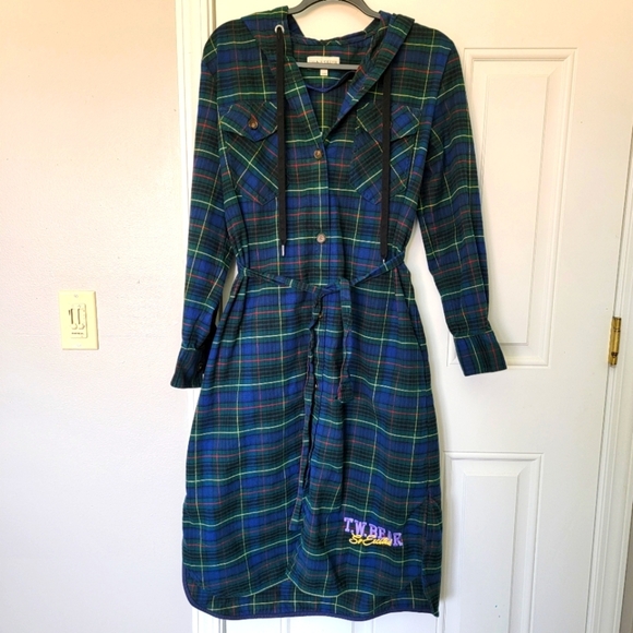 Teenie Weenie Tartan Plaid Hooded Button Tie Robe Dress Kate & Love 97 OS M/L - Picture 1 of 11